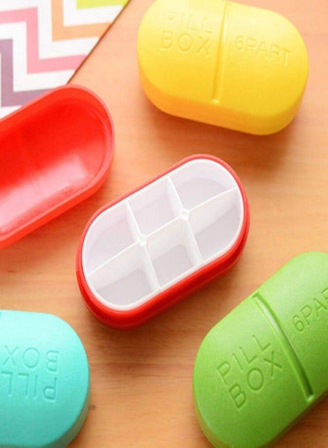 Gra8 Portable Medicine Case || 6 Part Pill Box Tablet Organizer Storage Holder || Home and Outdoor Traveling Picnic (1Pcs) (Multicolor) - Image 4